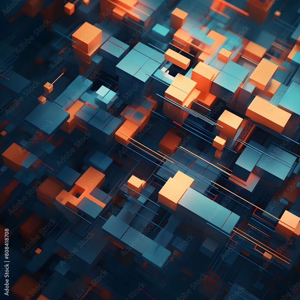 Modern digital abstract 3D background. Generative AI. Modern digital abstract 3D background. Generative AI.