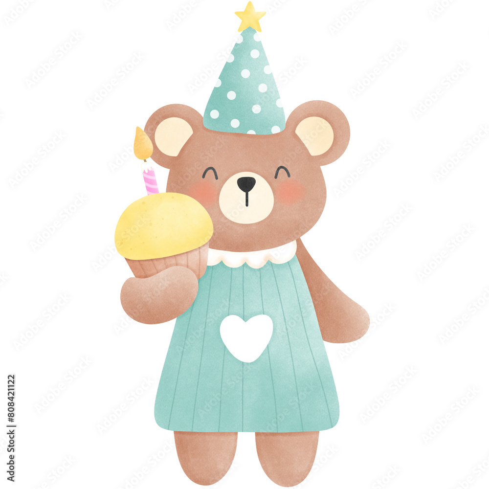 Fototapeta premium Little bear Party birthday