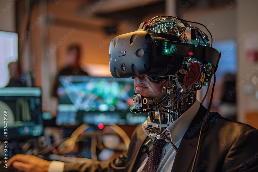 Fototapeta premium Executive demonstrating advanced artificial intelligence technologies