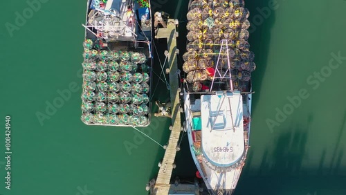 Crab Boat Dungeness Crab Bodega Bay Crab Pots Drone 4k