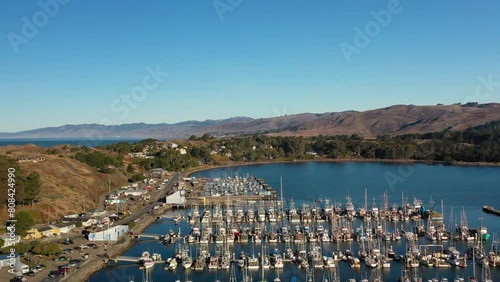 Bodega Bay Spud Point Marina Boats Drone 4k