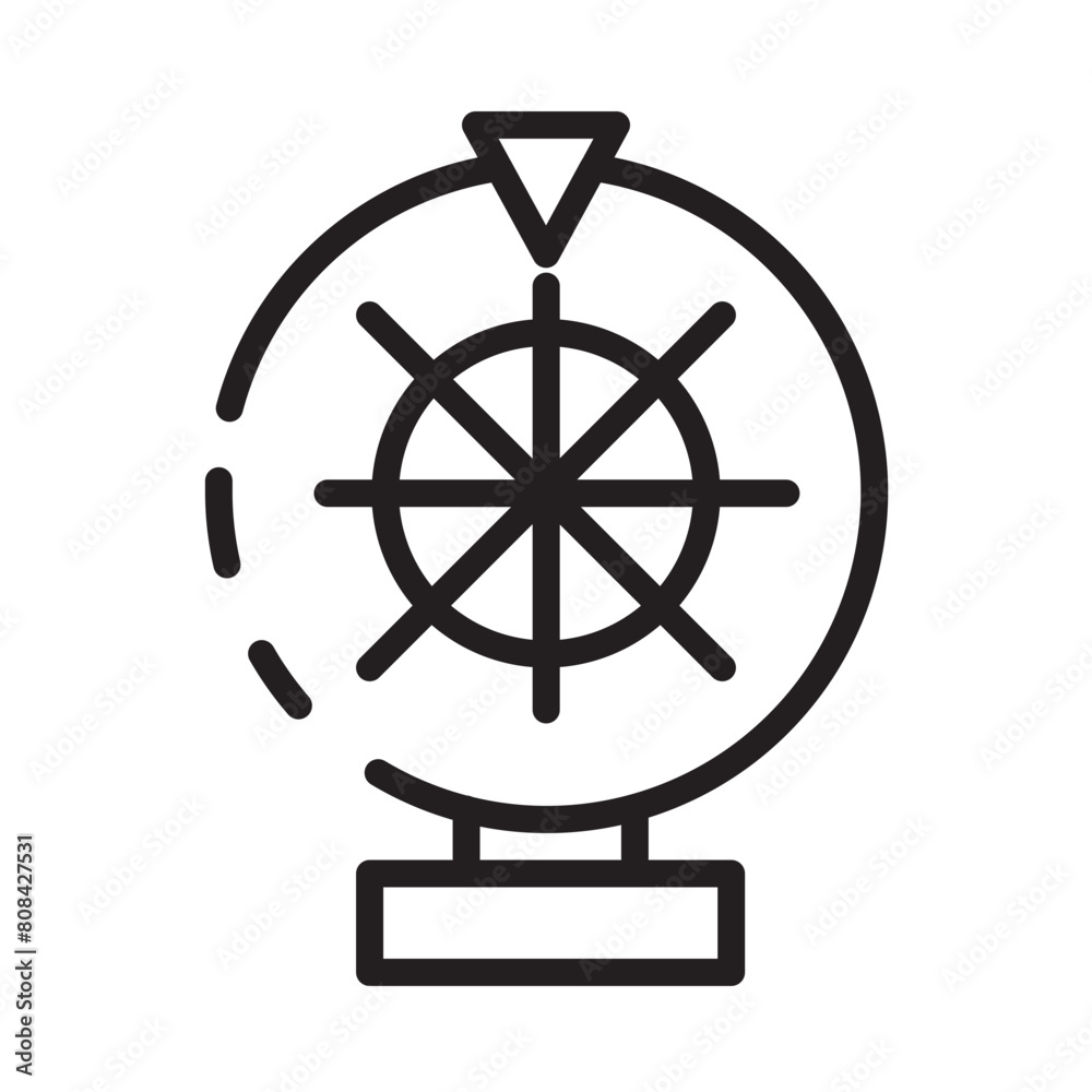 Fotografie Gambling Six Wheel Line Icon