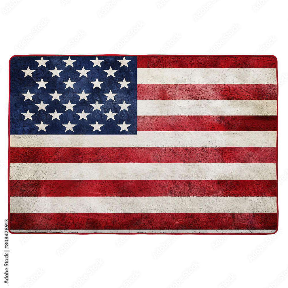 Obraz premium mat with USA flag theme, no background, PNG image