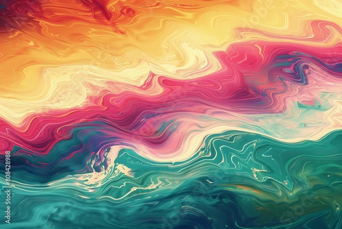 Psychedelic waves in a vibrant color palette