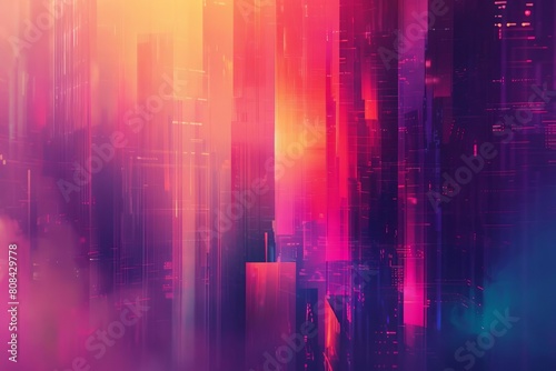 Smooth and colorful gradients in a futuristic digital art