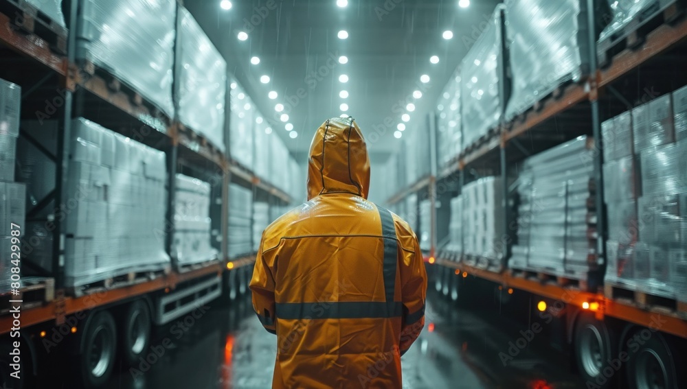 A cinematic shot of a worker closing the doors of a fully loaded truck with satisfaction, signaling the completion of another successful delivery mission. A cinematic shot of a worker closing the doors of a fully loaded truck with satisfaction, signaling the completion of another successful delivery mission.