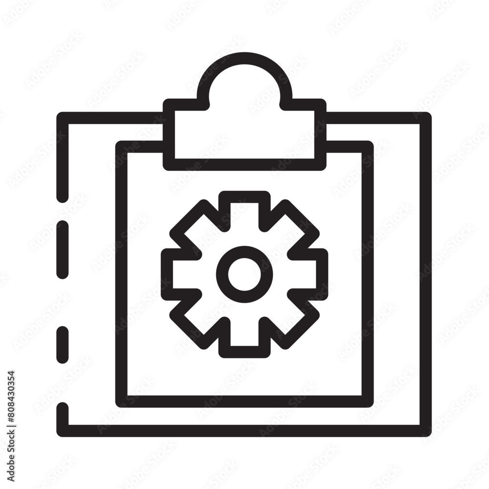 Clipboard Document Engineering Line Icon Clipboard Document Engineering Line Icon