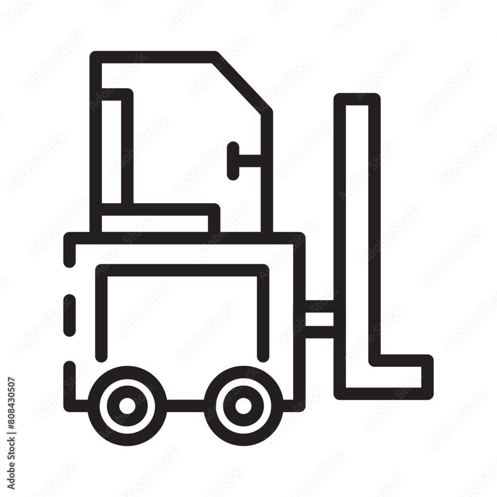 Outdoors Site Tractor Line Icon Outdoors Site Tractor Line Icon