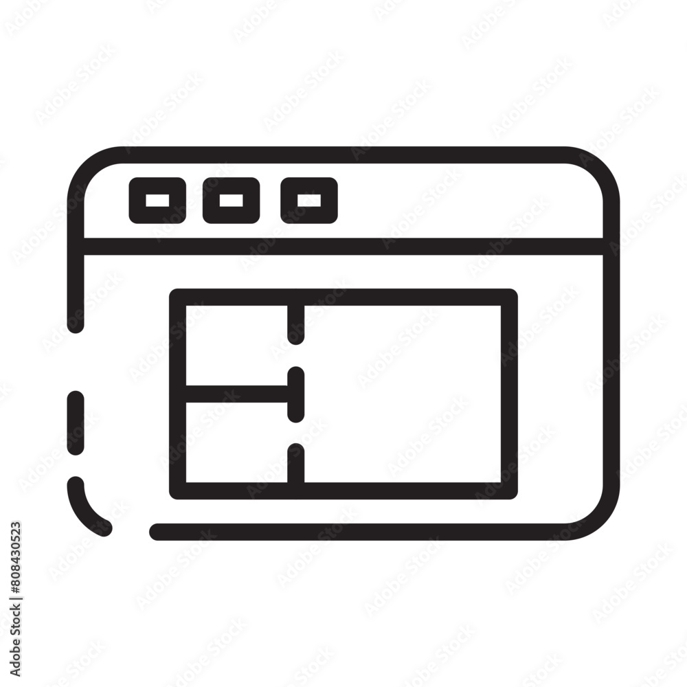 Plan Website Webpage Line Icon Plan Website Webpage Line Icon