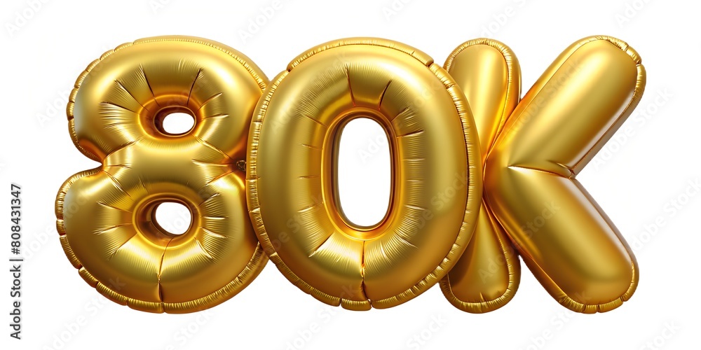 Inflatable golden balloons: 80k. Celebration of followers on the internet. Inflatable golden balloons: 80k. Celebration of followers on the internet.