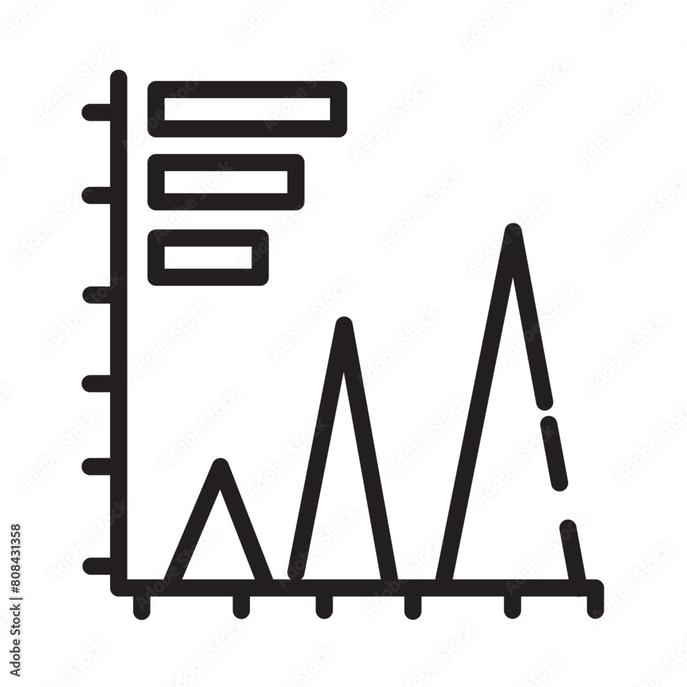 Fotografie Analytics Graph Data Line Icon