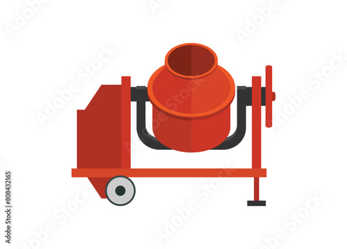 Cement mixer. Simple flat illustration.
