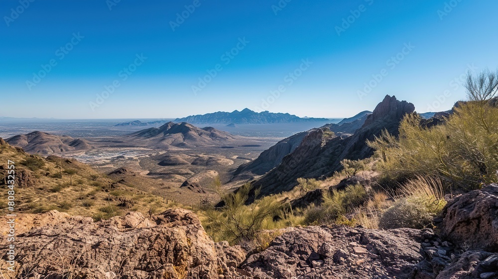 Mountain range view Phoenix Peak Horizon . Generative Ai