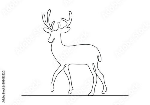 Moose continuous single line drawing vector illustration. Pro vector