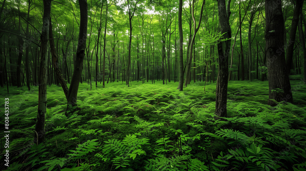 Fototapeta premium green forest beautiful landscape 