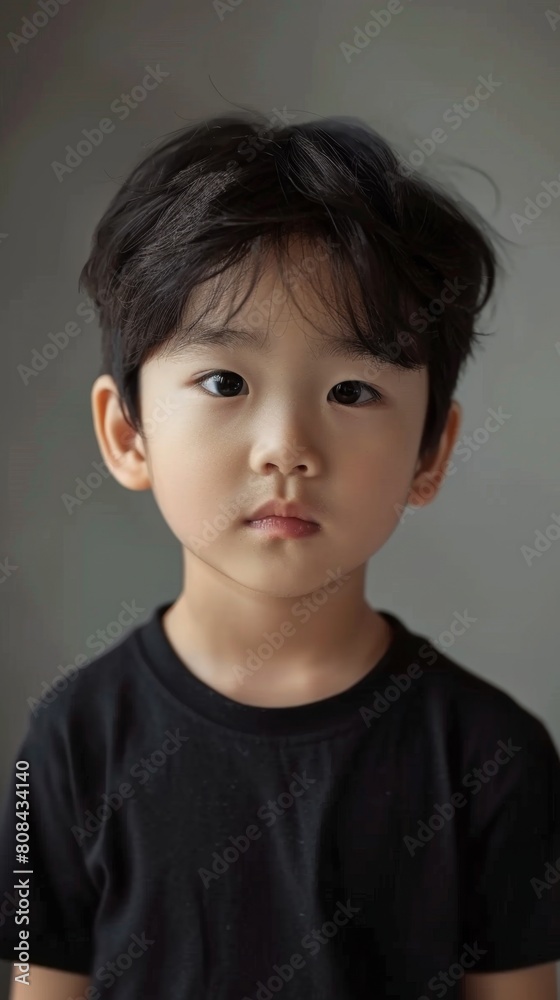 Handsome little boy wearing t shirt casual fashion style Handsome little boy wearing t shirt casual fashion style