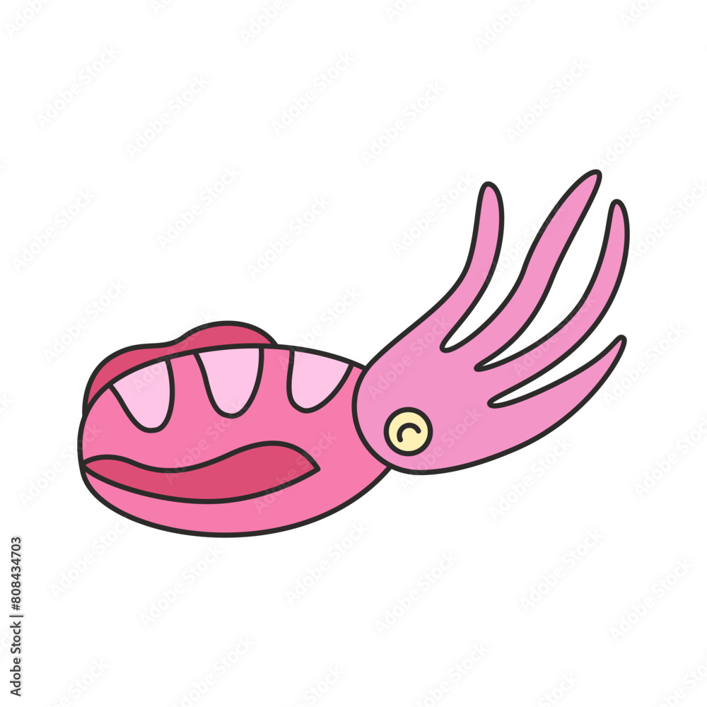 Fototapeta premium Cute squid illustration