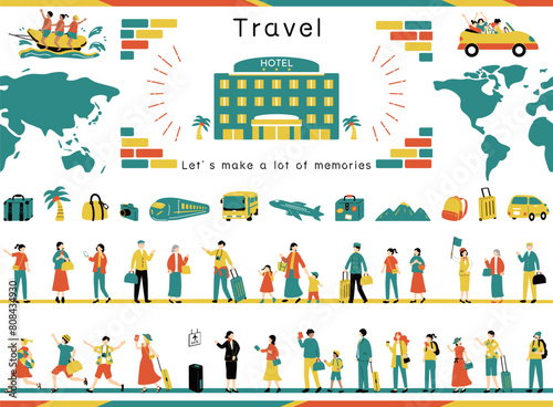 旅行を楽しむ人達