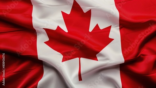 Close up waving flag Canada. flag Canada. Canada day, civic day holiday