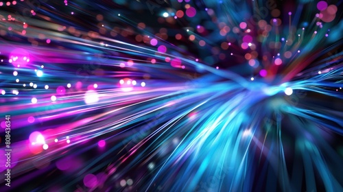 Light lines, fiber optics, speed lines, futuristic background. data transmission , high speed internet s