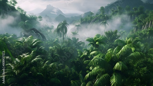 Jurassic Park-Inspired Lush Green Background for Prehistoric Adventures