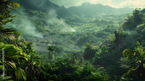 Primeval Journey: Explore a Scene Reminiscent of Jurassic Park's Ancient Wilderness © Arief