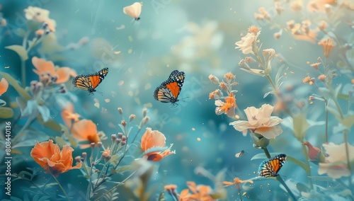 Ethereal Ballet of Butterflies in Dreamy Blues