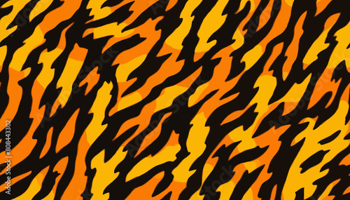 Seamless Colorful Tiger Camo Pattern