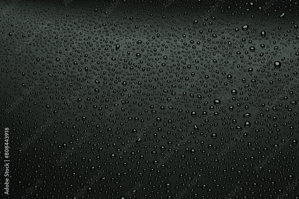 Obraz premium Water droplets on black background.