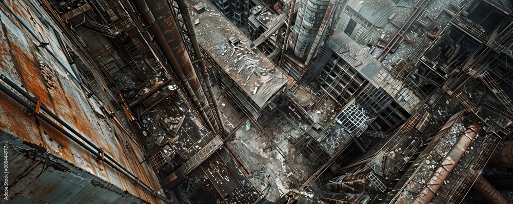 Foto de Paint a surreal aerial perspective of a dystopian metropolis in ...