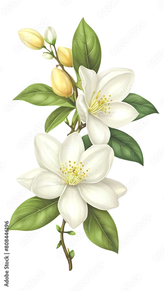 Naklejka premium The beauty of natural flora with jasmine flowers