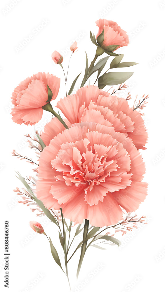 The beauty of natural flora with carnation flowers The beauty of natural flora with carnation flowers
