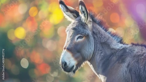 a donkey colorful bokeh background footage. photo