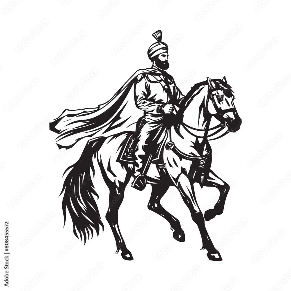 Cavalry Heroes Ottoman Turkish Army Stock Illustration on white background Cavalry Heroes Ottoman Turkish Army Stock Illustration on white background