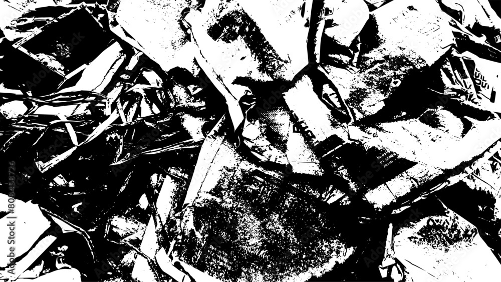 Obraz premium 2-18. Cement Bag Garbage Texture - Illustration. Industrial Waste. Crumpled Paper Texture Background.