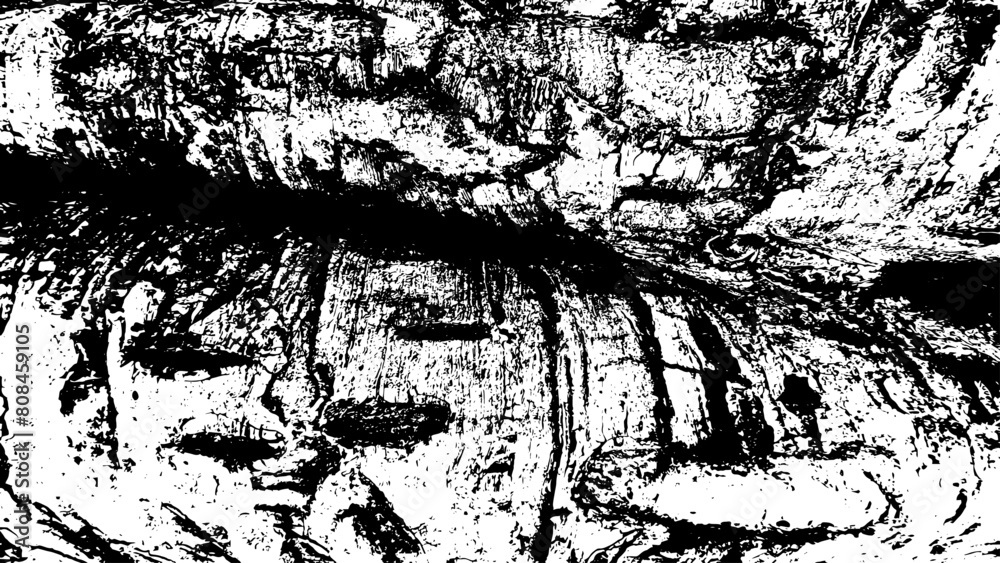 Naklejka premium 2-73. Wood Surface Texture Effect - Illustration Old Wood Black and White Vector Texture.