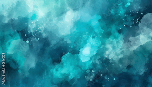 Beautiful original wide format abstract background image in blue and teal tones for design
