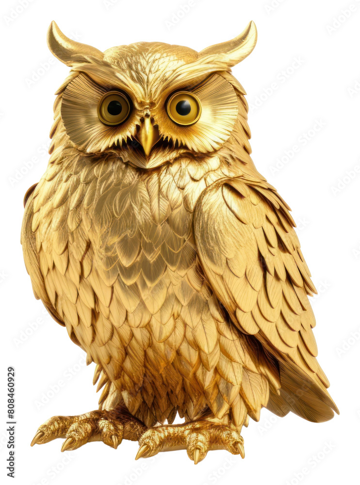 Naklejka premium PNG Owl animal bird gold.