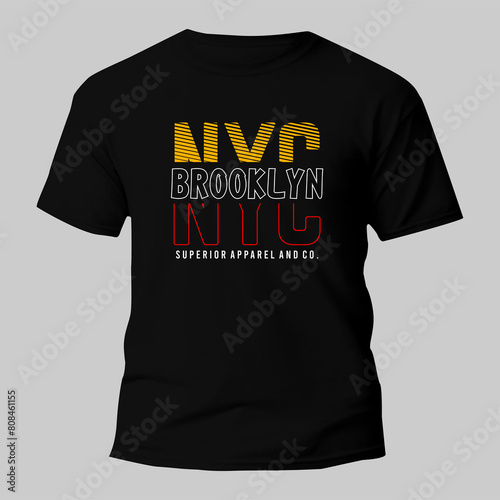 Nyc Brooklyn letter graphic mens t-shirt design  print  vector illustration
