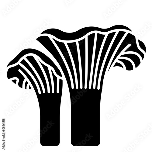 Chanterelle mushroom glyph icon
