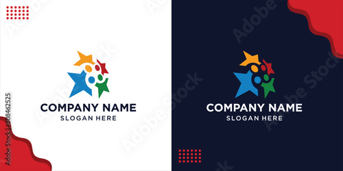 creative Abstract community or person logo, family celebration icon, design inspiration, vector