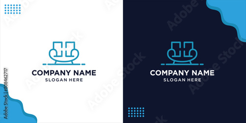 creative initial letter H logo with sofa, design inspiration, vector