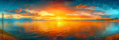 sunset in the sky,sunset in the sea,sunset over the sea, red sunset ,sunset on the lake,sunset on the beach © Nice Seven