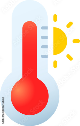 Hot thermometer temperature icon