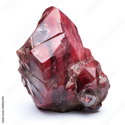 A shiny thulite nugget with a smooth, glossy surface and a vibrant pink hue, isolated on a white background, Ai Generated photo