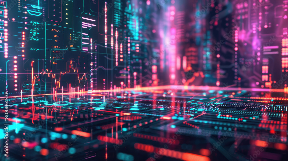 Neon Financial Market Analysis Bacjground