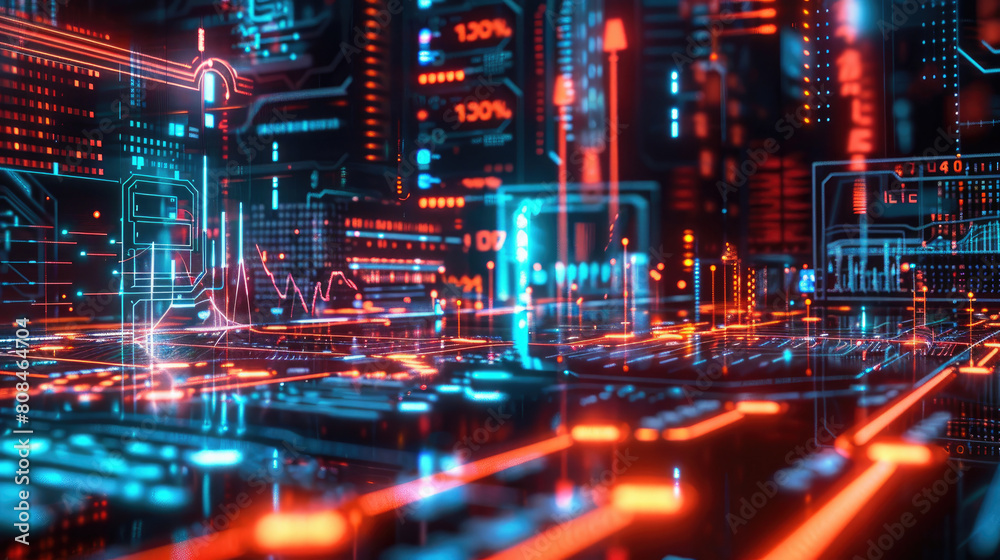 Neon Financial Market Analysis Bacjground