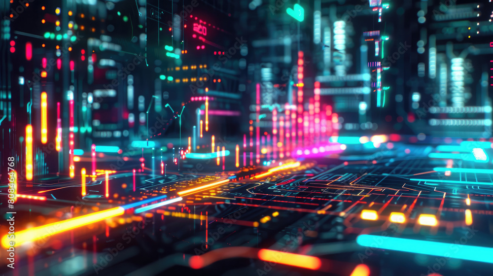 Neon Financial Market Analysis Bacjground Neon Financial Market Analysis Bacjground