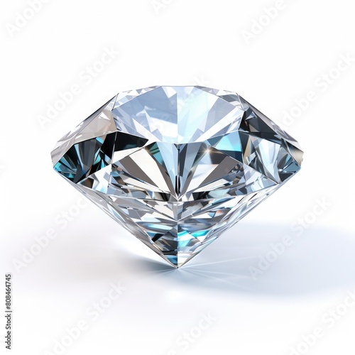 A shiny diamond nugget with a sparkling  reflective surface  isolated on a white background  Ai Generated