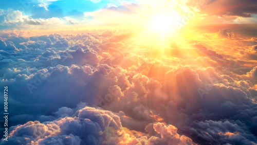 sunrays on cloud sky video background looping 4k photo